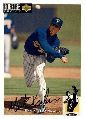 Original gloss 1994 Collector’s Choice Silver Signature Mark Kiefer baseball card near mint