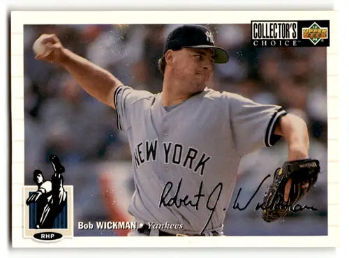 1994 Collector’s Choice Silver Signature Bob Wickman Yankees baseball card in silver signature condition