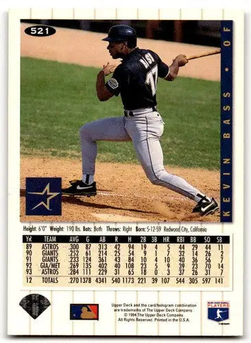 Kevin Bass baseball card from 1994 Collector’s Choice Silver Signature with original gloss