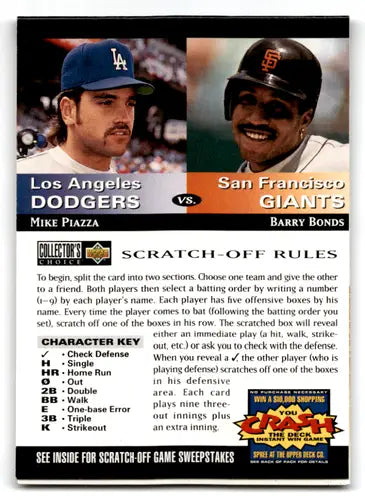 1994 Collector’s Choice Team vs. Team #11 Mike Piazza/Barry Bonds NM-MT ID:70307 - Baseball Card Single