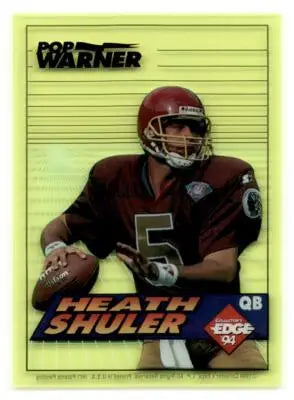 Football trading card featuring Heath Shuler Boss Rookies Update Pop Warner Green