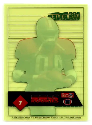 Bob Warner football card from 1994 Collector’s Edge Boss Rookies Update Green series