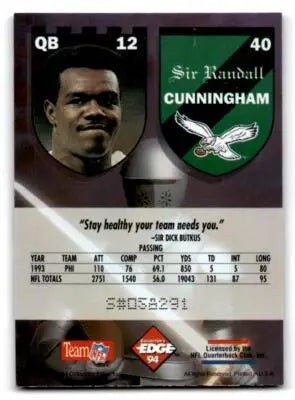 1994 Collector’s Edge Excalibur #40 Randall Cunningham - Football Card Single