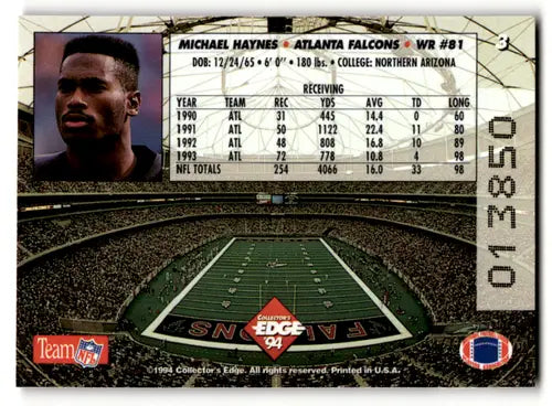 Michael Haynes football card with original gloss from 1994 Collector’s Edge Pop Warner 22K Gold