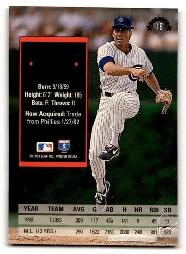 Original gloss 1994 Donruss Ryne Sandberg Chicago Cubs baseball card image