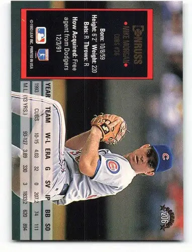 Original gloss 1993 Donruss Mike Morgan NM-MT Cubs baseball card image