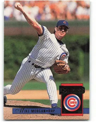 Original gloss baseball trading card featuring Mike Morgan pitcher in uniform NM-MT