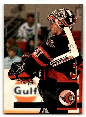 Original gloss hockey goalie card featuring Darrin Madeley Excellent NM Near Mint