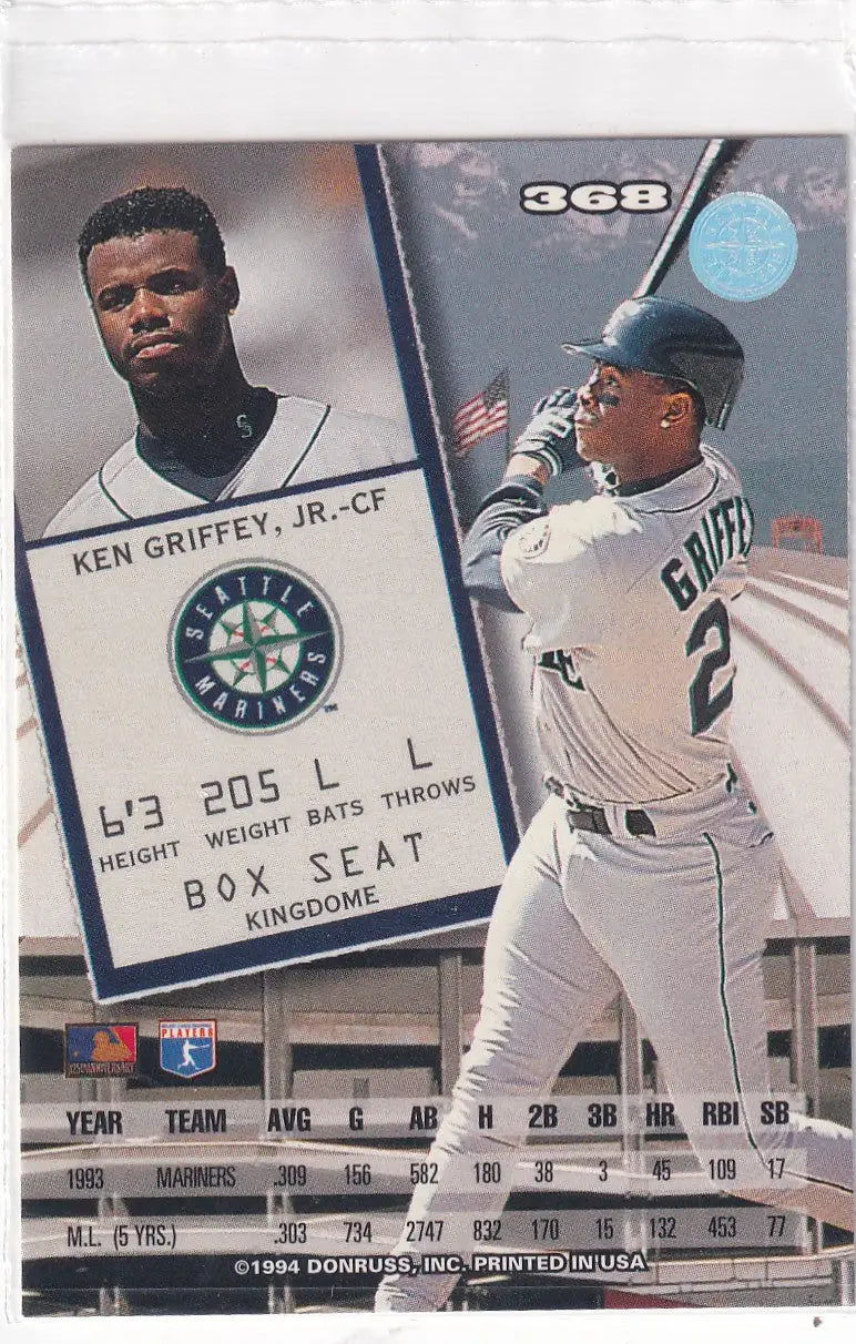 1994 DONRUSS #368 KEN GRIFFEY JR- SEATTLE MARINERS