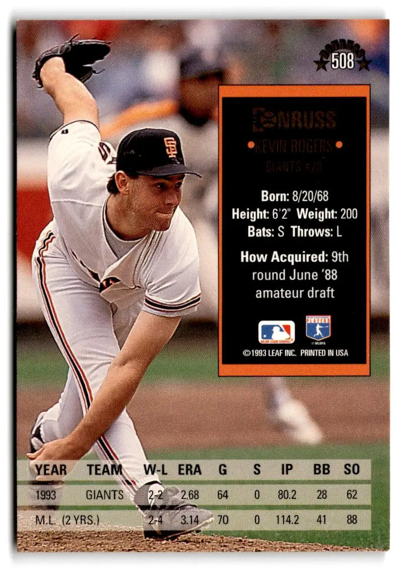 1994 Donruss #508 Kevin Rogers - Baseball Card Single
