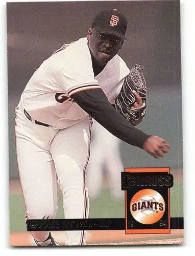 Original gloss baseball card of Mike Jackson NM-MT from 1994 Donruss Giants