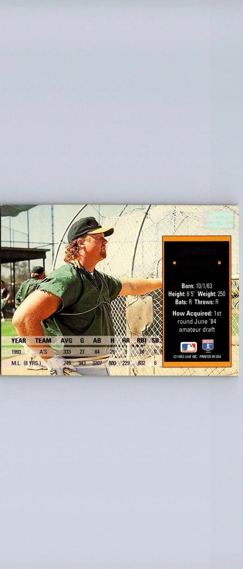 1994 Donruss #55 Mark McGwire Special Edition baseball card for collectors