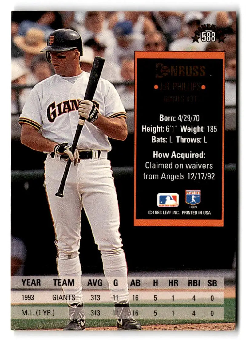 1994 Donruss #588 J.R. Phillips - Baseball Card Single