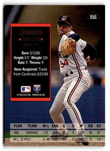 1994 Donruss #656 Mark Clark Cleveland Indians Baseball Cards - Baseball Card Single