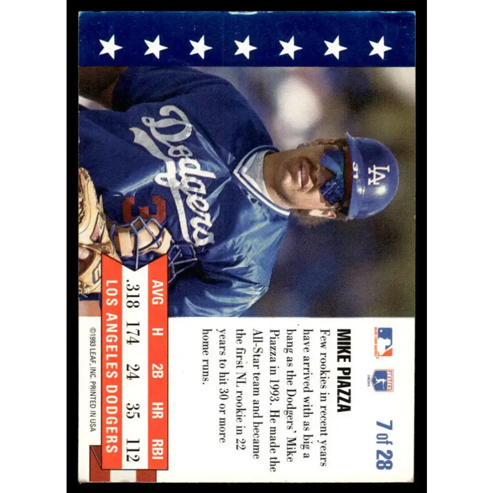 1994 Donruss #7 Mike Piazza EX/NM Los Angeles Dodgers Baseball Card - Baseball Card Single