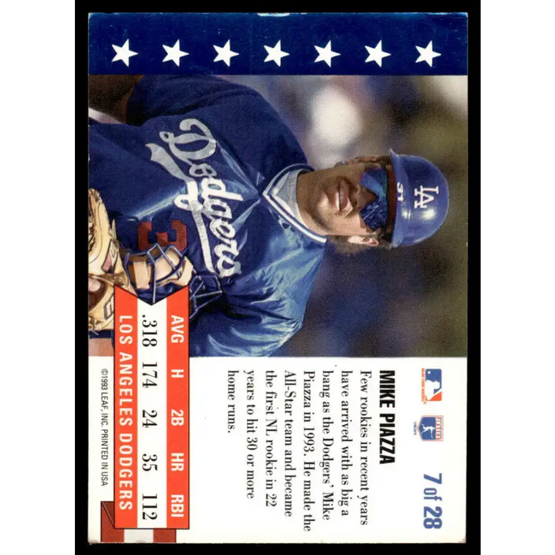 1994 Donruss #7 Mike Piazza EX/NM Los Angeles Dodgers Baseball Card - Baseball Card Single