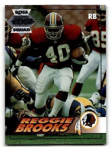 Vintage football trading card of Reggie Brooks Washington Redskins football player