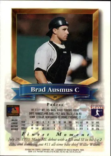 1994 Finest #29 Brad Ausmus NM-MT Padres ID:14092 - Baseball Card Single