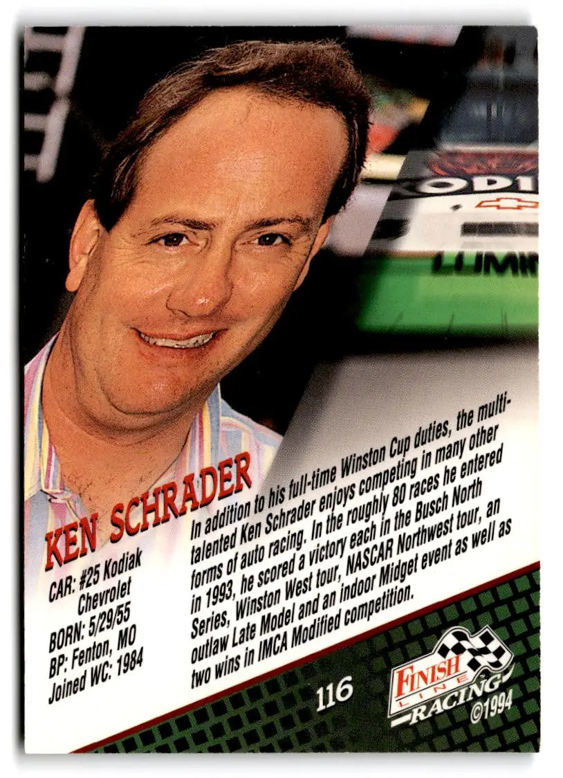 1994 Finish Line #116 Ken Schrader - Racing Card Single
