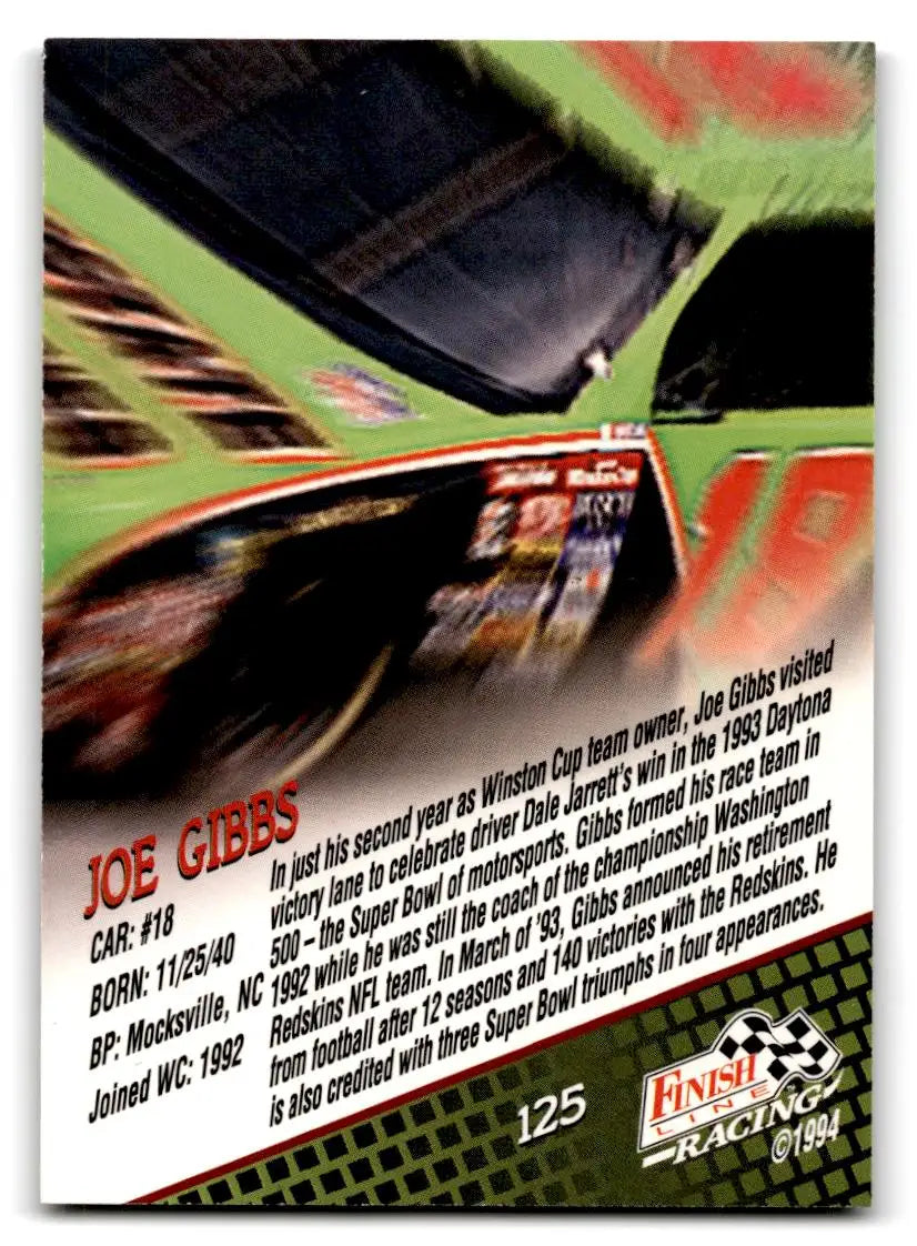 1994 Finish Line #125 Joe Gibbs - Racing Card Single