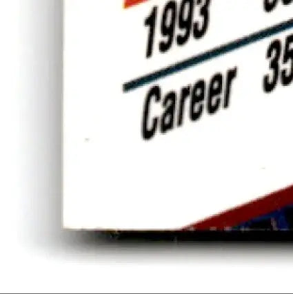Corner of 1994 Finish Line Racing Geoff Bodine collectible card with red and blue border