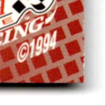Red and white collectible racing jimmy hensley card from 1994 Finish Line Racing collection