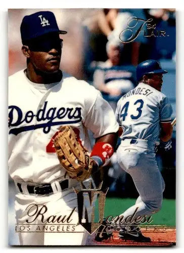 Original gloss Raul Mondesi Los Angeles Dodgers baseball card from 1994 Flair #179
