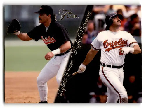 Original gloss 1994 Flair Infield Power Rafael Palmeiro baseball card in near mint condition