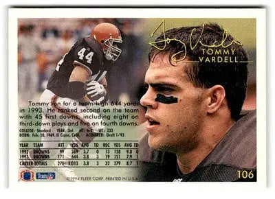 1994 Fleer #106 Tommy Vardell - Football Card Single