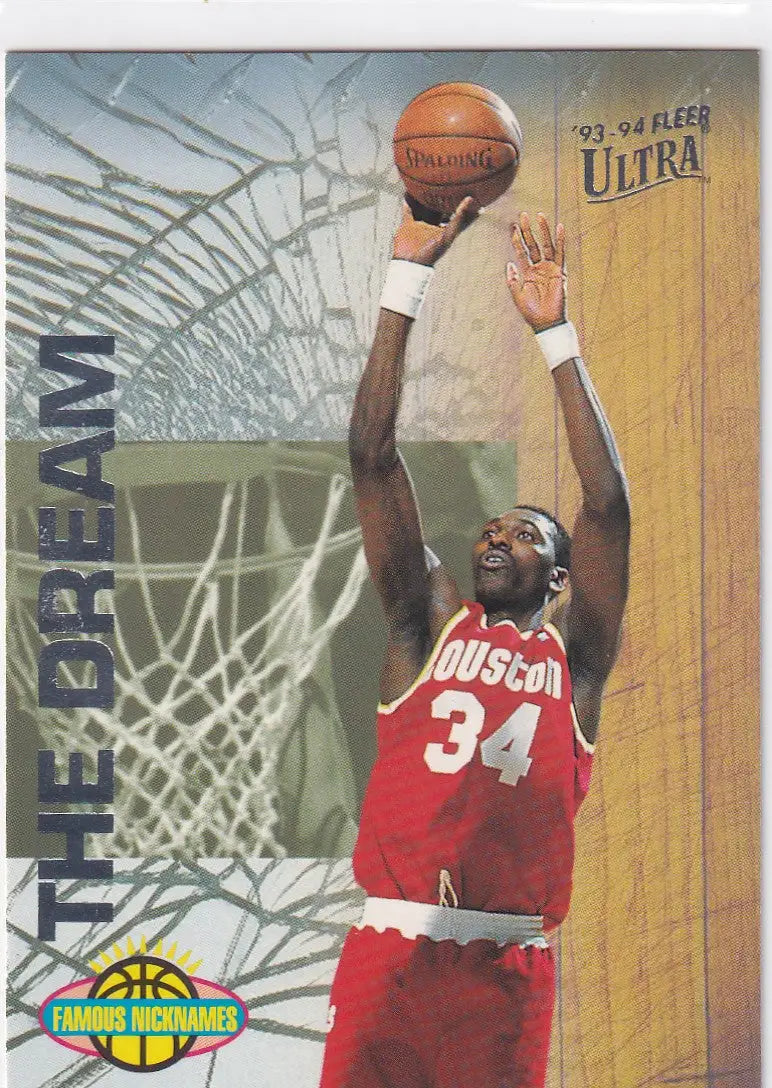 1994 FLEER #12 HAKEEM OLAJUWON THE DREAM- HOUSTON ROCKETS - Basketball Card Single