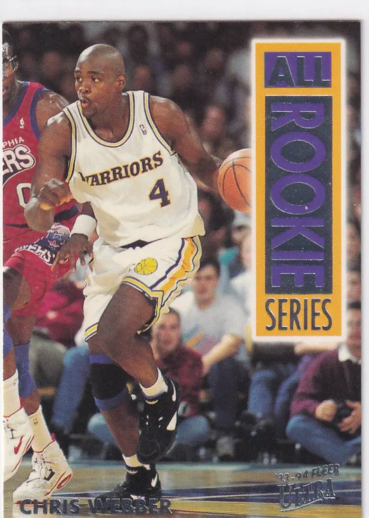 1994 FLEER #15 CHRIS WEBBER ALL ROOKIE- GOLDEN STATE WARRIORS - Basketball Card Single