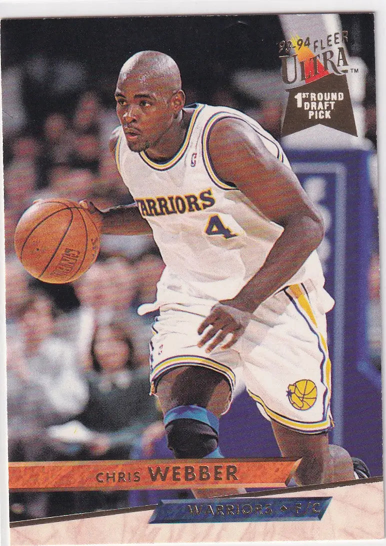 1994 FLEER #252 CHRIS WEBBER DRAFT PICK- GOLDEN STATE WARRIORS - Basketball Card Single
