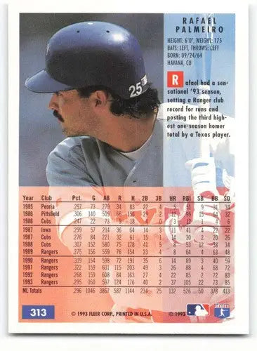 1994 Fleer #313 Rafael Palmeiro NM-MT Rangers ID:58441 - Baseball Card Single