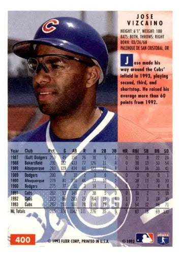 1994 Fleer Jose Vizcaino baseball card with original gloss, NM-MT condition