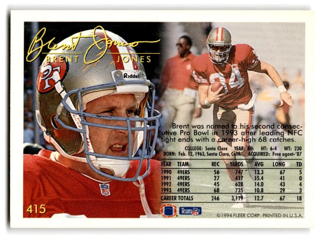 1994 Fleer #415 Brent Jones - Football Card Single