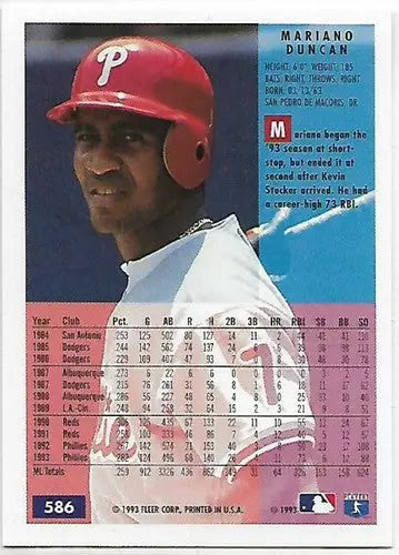 1994 Fleer #586 Mariano Duncan NM-MT Phillies - Baseball Card Single