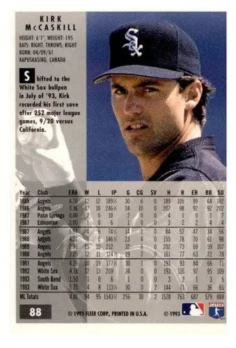 1994 Fleer Kirk McCaskill baseball card with original gloss, perfect for simply Sandoval collectors