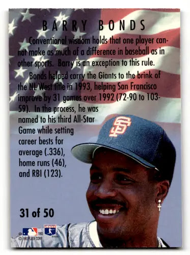 1994 Fleer All Stars #31 Barry Bonds NM-MT Giants ID:58443 - Baseball Card Single