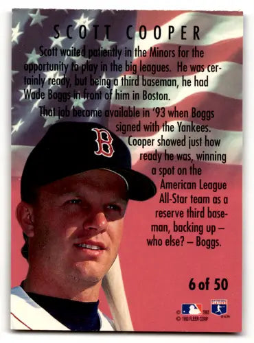 1994 Fleer All Stars #6 Scott Cooper NM Near Mint Red Sox ID:58529 - Baseball Card Single