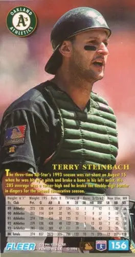 Original gloss of 1994 Fleer Extra Bases Terry Steinbach baseball card from Simply Sandoval
