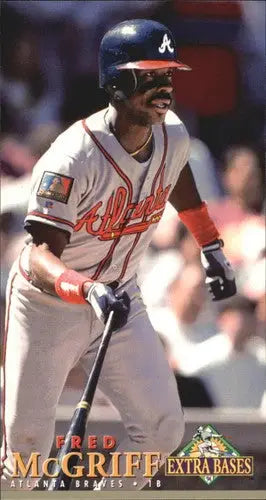 Original gloss 1994 Fleer Extra Bases Fred McGriff baseball card Braves NM-MT