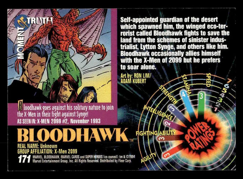1994 Fleer Marvel Universe #171 Bloodhawk - Non-Sports Card Single