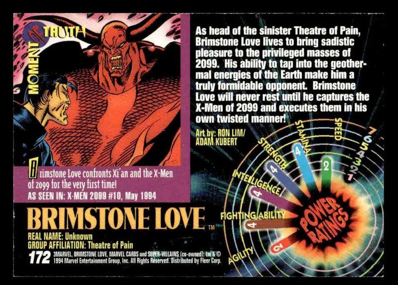 1994 Fleer Marvel Universe #172 Brimstone Love - Non-Sports Card Single
