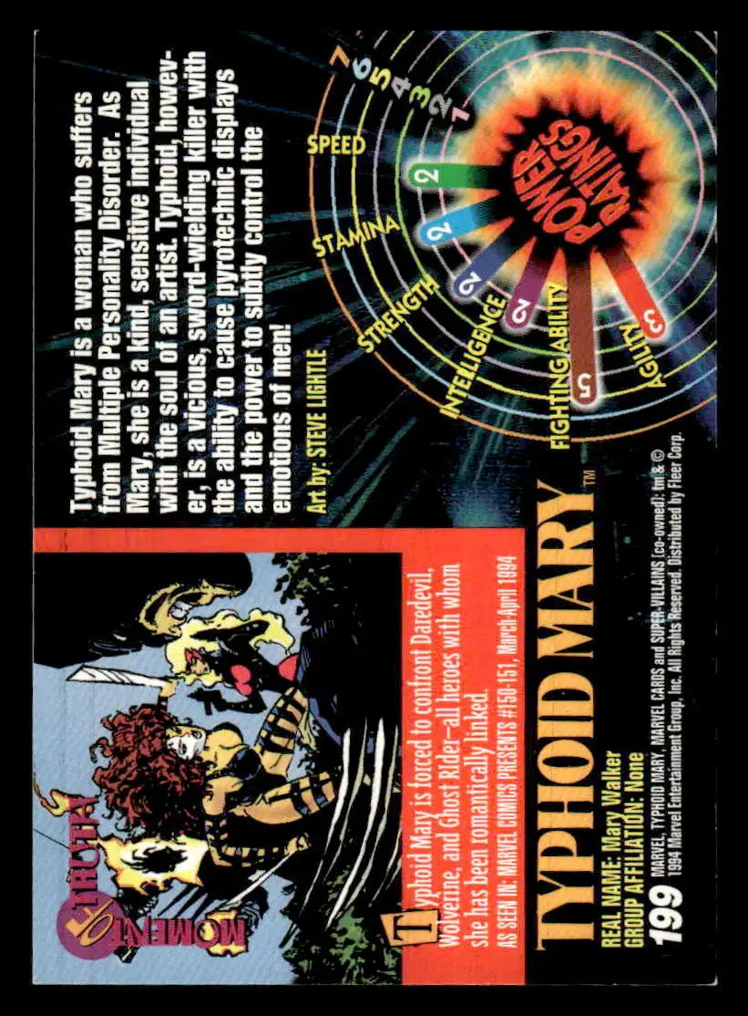 1994 Fleer Marvel Universe #199 Typhoid Mary - Non-Sports Card Single