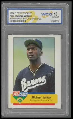 1994 Fleer ProCards: Barons fully visible #633a Michael Jordan WCG GEM-MT 10 - Basketball Card Single