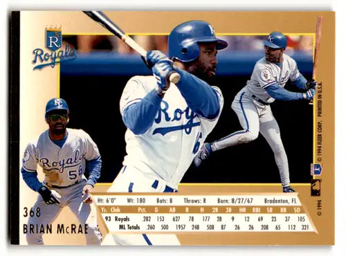 1994 Fleer Ultra #368 Brian McRae NM Near Mint Royals ID:54012 - Baseball Card Single
