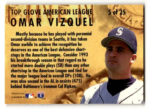 Omar Vizquel baseball card from 1994 Fleer Ultra Award Winners original gloss NM-MT