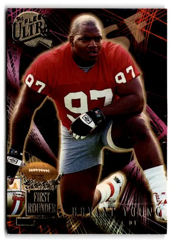 Original gloss Fleer Ultra Bryant Young football card from 1994 First Rounders series