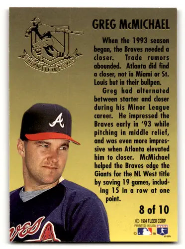 Original gloss Greg McMichael Fleer Ultra Second Year Standouts baseball card