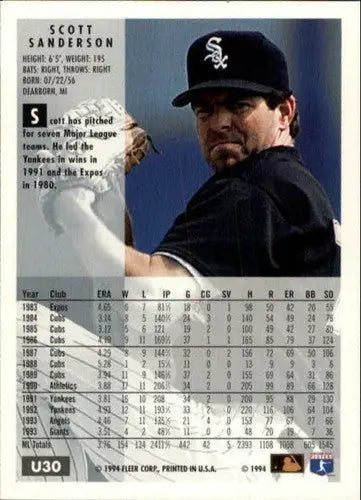 1994 Fleer Update #30 Scott Sanderson NM-MT White Sox - Baseball Card Single